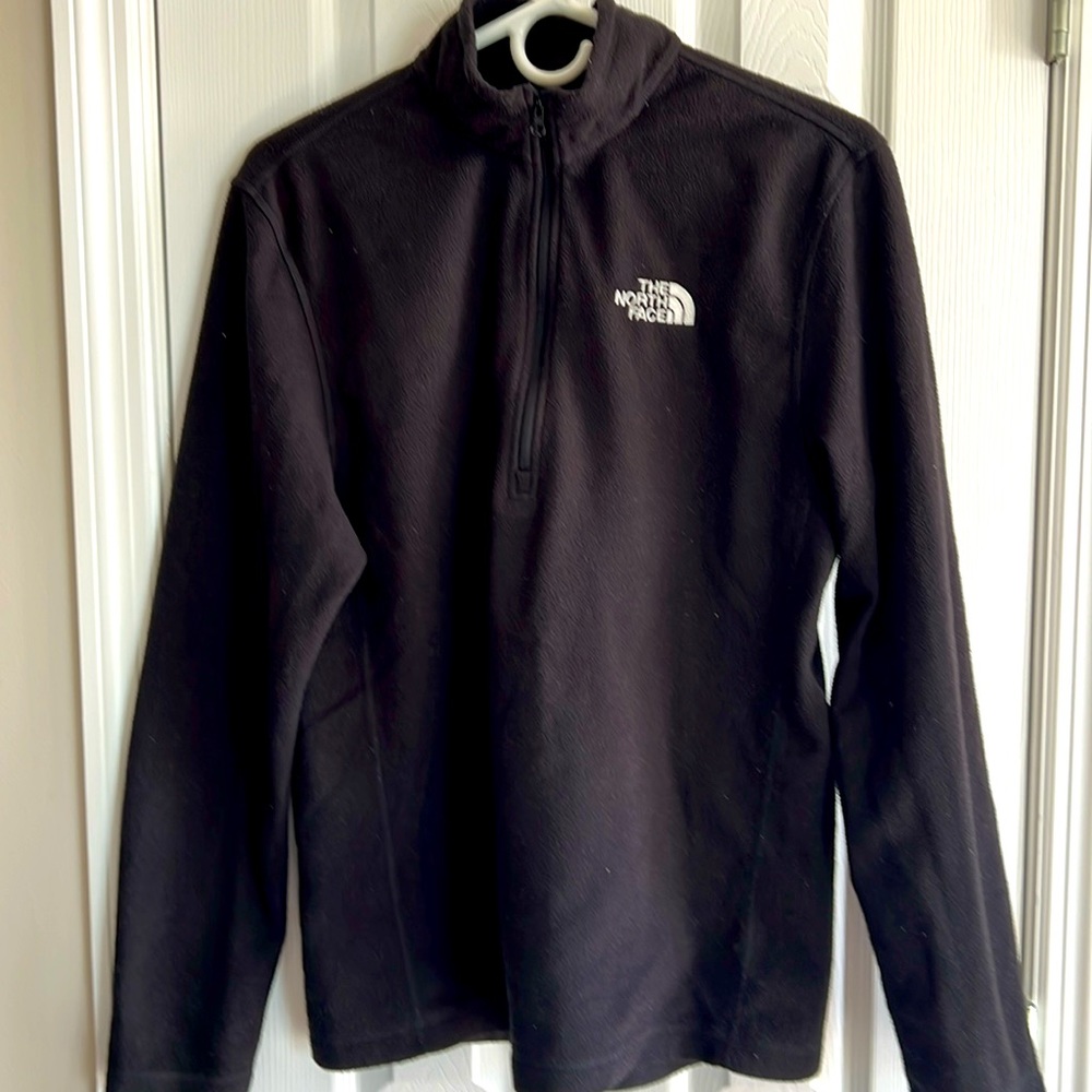 North Face Fleece Black Half Zip Sweatshirt